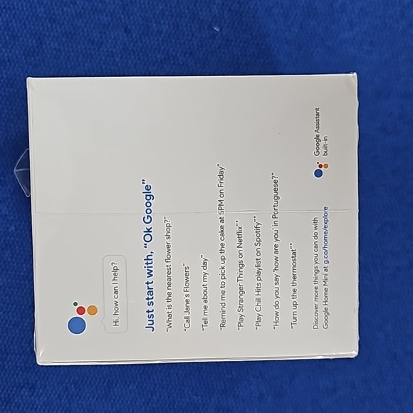 Google Home Mini, Chalk, New in Box - Picture 2 of 5